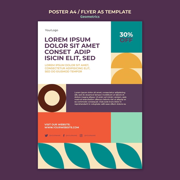 Geometrics Poster Template – Free PSD Download