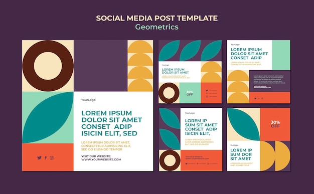 Free PSD geometrics social media post