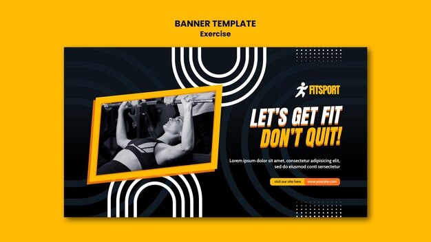 Free PSD get fit  banner template