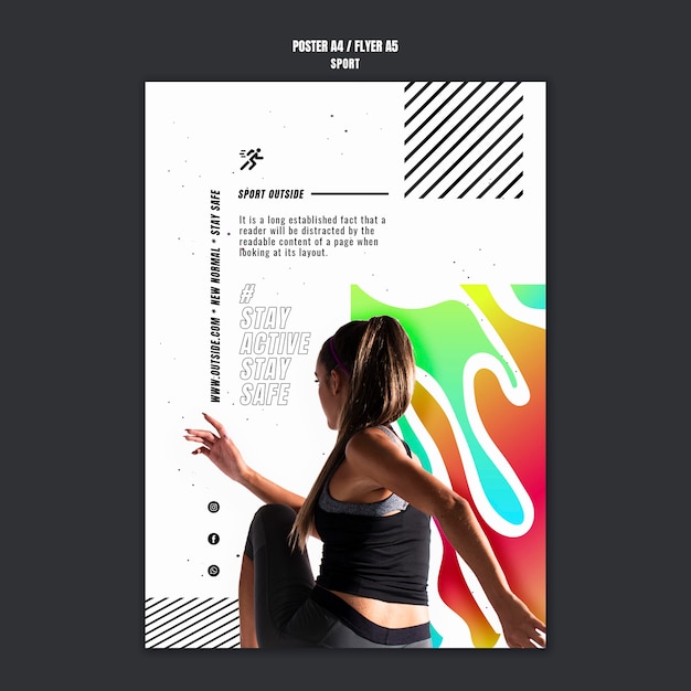 Free PSD get fit poster template