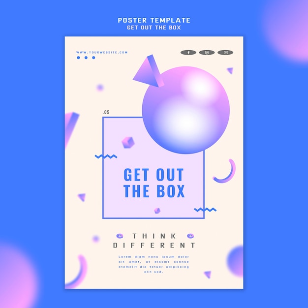 Free PSD get out the box concept poster template