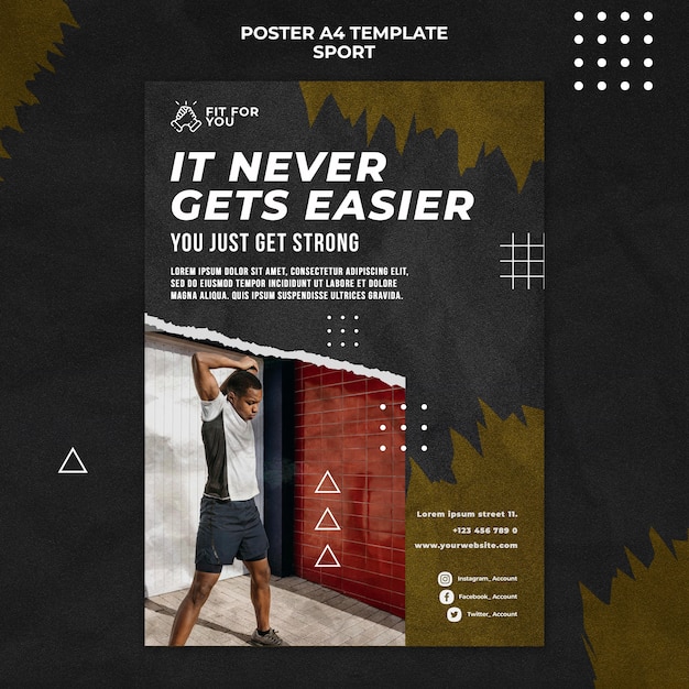 Free PSD get strong poster template
