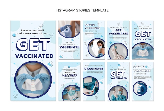 Free PSD get vaccinated  instagram stories template