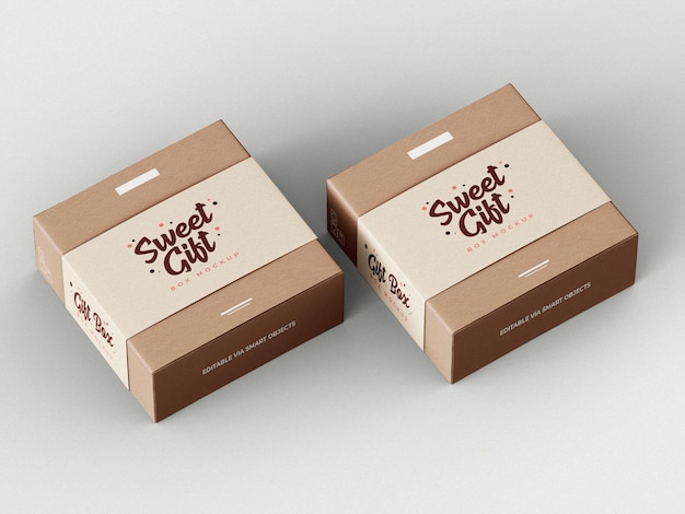 Gift box mockup template