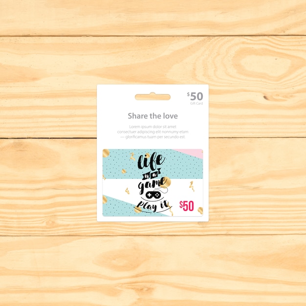 Free PSD gift card mock up design