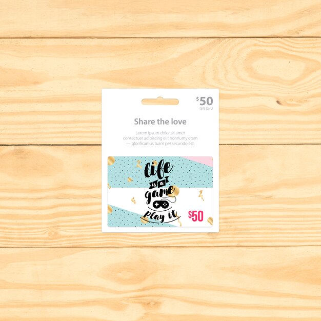 Download Free Psd Gift Card Mock Up Design