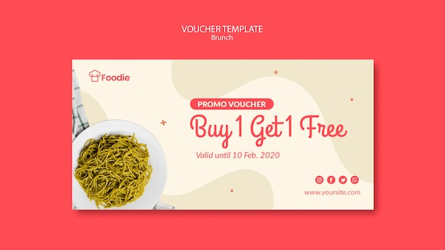 Free PSD gift voucher template for restaurant