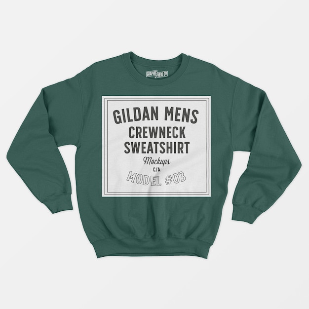 Gildan Men’s Crewneck Sweatshirt 03 – Free PSD Template Download