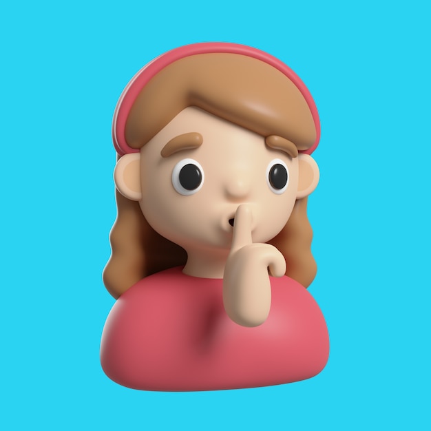 無料PSD 女の子のアバター絵文字 3d アイコン