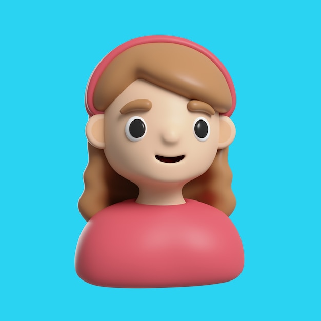 無料PSD 女の子のアバター絵文字 3d アイコン