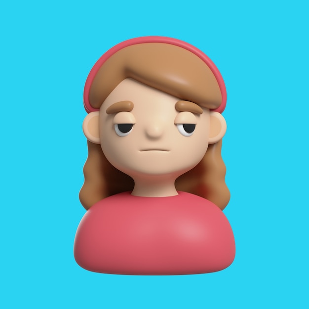 Free PSD girl avatar emoji 3d icon