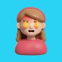 PSD gratuito ragazza avatar emoji icona 3d