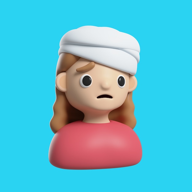 無料PSD 女の子のアバター絵文字 3d アイコン