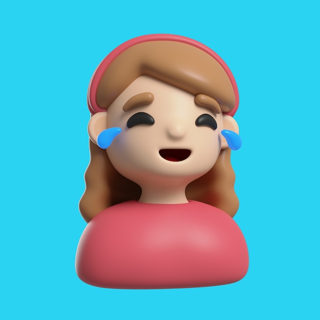 無料PSD 女の子のアバター絵文字 3d アイコン