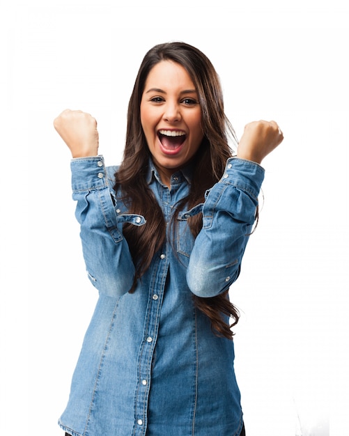 Girl celebrating her happiness