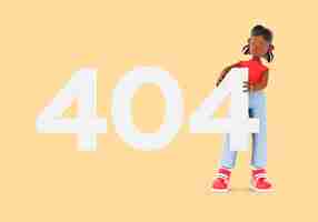 Free PSD girl character with 404 error