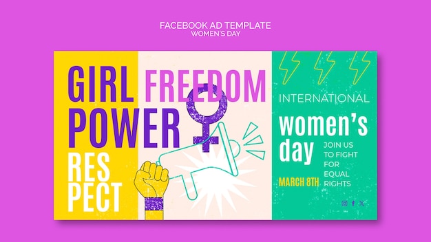 PSD gratuito modello di annuncio di girl power