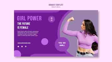 Free PSD girl power banner template