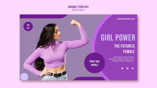 Free PSD girl power banner template