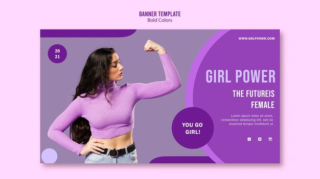 Girl power banner template