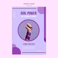 PSD gratuito modello di poster girl power