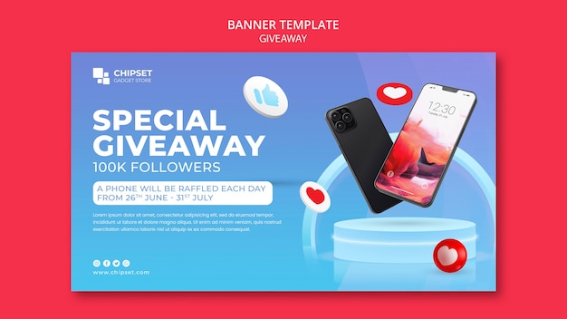 Giveaway banner template design