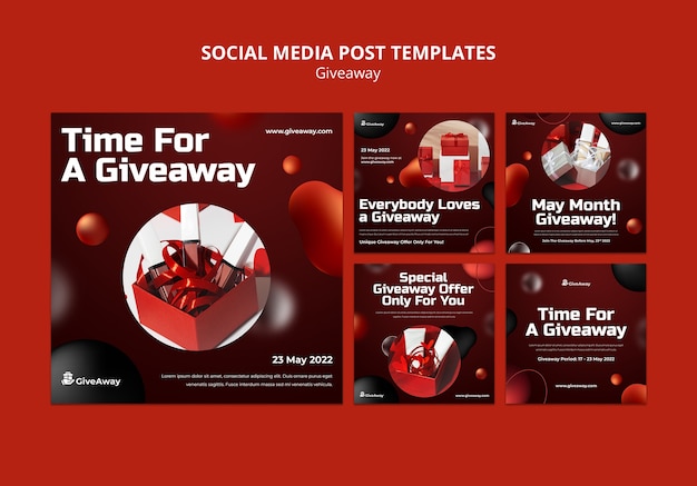 Free PSD giveaway instagram posts template design