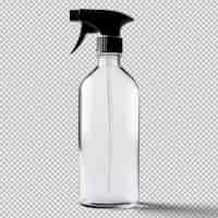 Free PSD glass bottle trigger spray isolated on transparent background