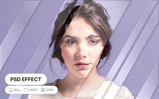 無料PSD glass distortion photo effect