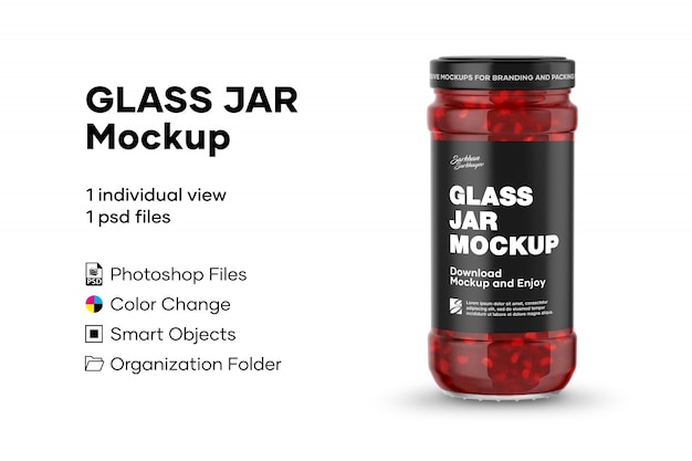 Download Premium Psd Raspberry Jam Jar Mockup PSD Mockup Templates