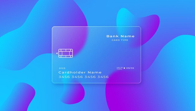 Glass morphism effect credit card