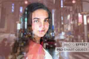 Free PSD glass reflection photo effect