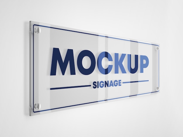 Glass signage logo mockup