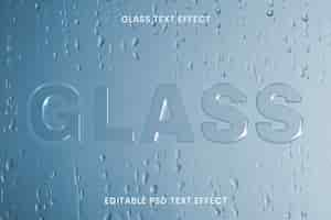 Free PSD glass text effect psd editable template