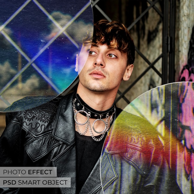 PSD gratuito vetro con effetto fotografico riflesso