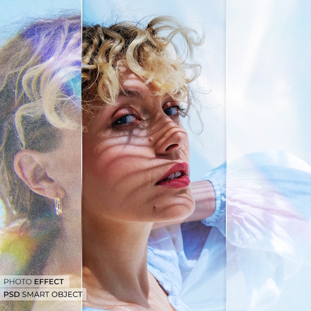 Free PSD glass with reflection photo effect