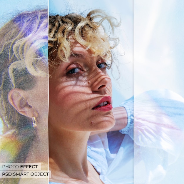 PSD gratuito vetro con effetto fotografico riflesso