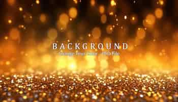 Free PSD glitter lights grunge background gold glitter generative ai