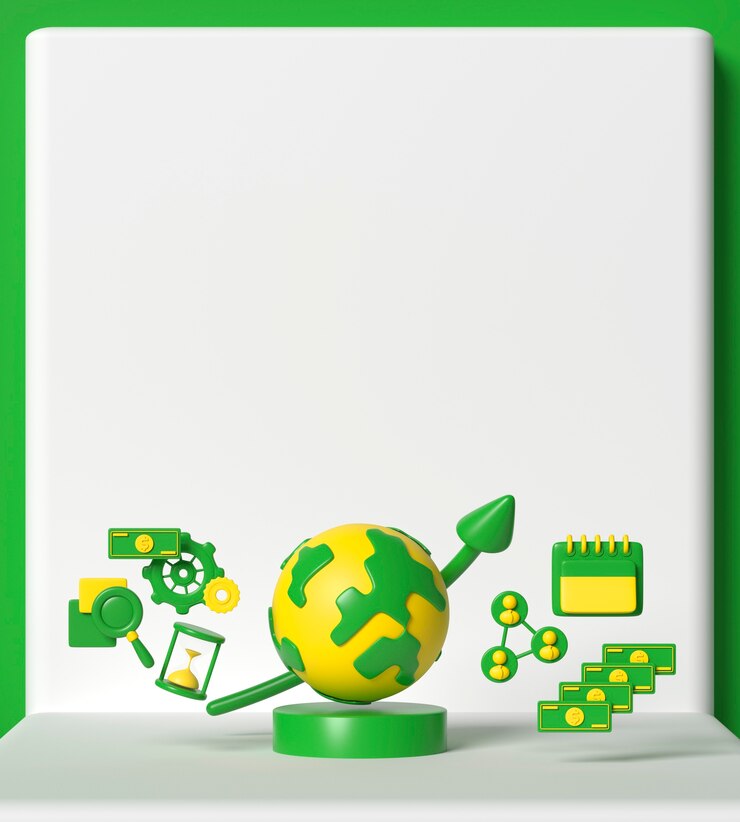 Free PSD global financial growth and investment strategy illustration