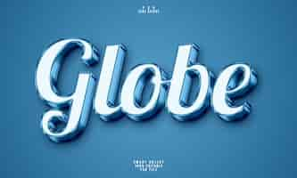 Free PSD globe 3d editable text effect