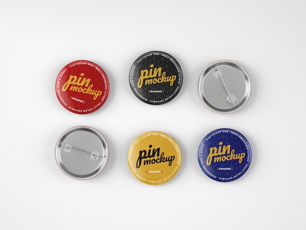 Download Free PSD | Pin buttons mockup psd template