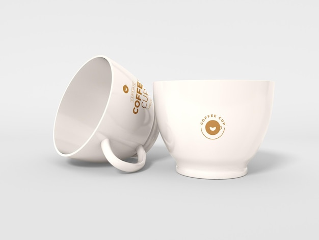 PSD gratuito mockup di tazza da caffè in ceramica lucida