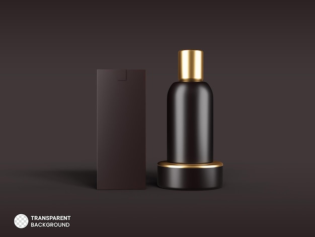 Glossy Cosmetic Bottle Icon on Podium Stage Background