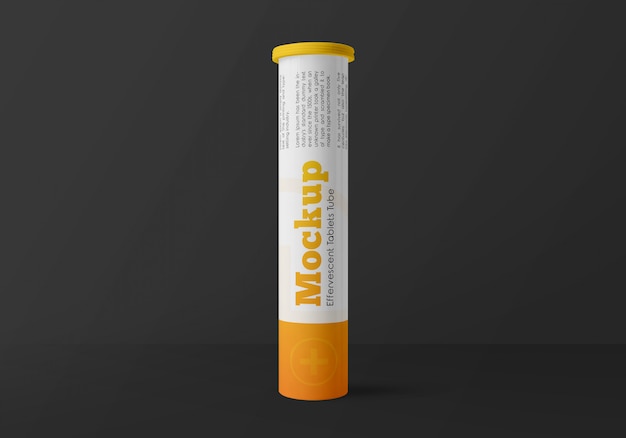 Download Premium Psd Glossy Plastic Effervescent Tablets Tube Mockup