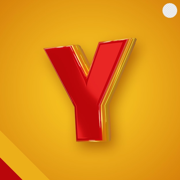 Glossy Red Alphabet with Yellow 3D Letter Y PSD Template – Free Download