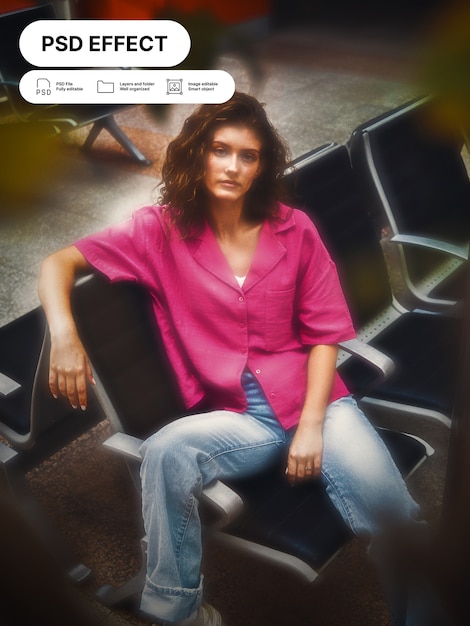 PSD gratuito glow photo effect