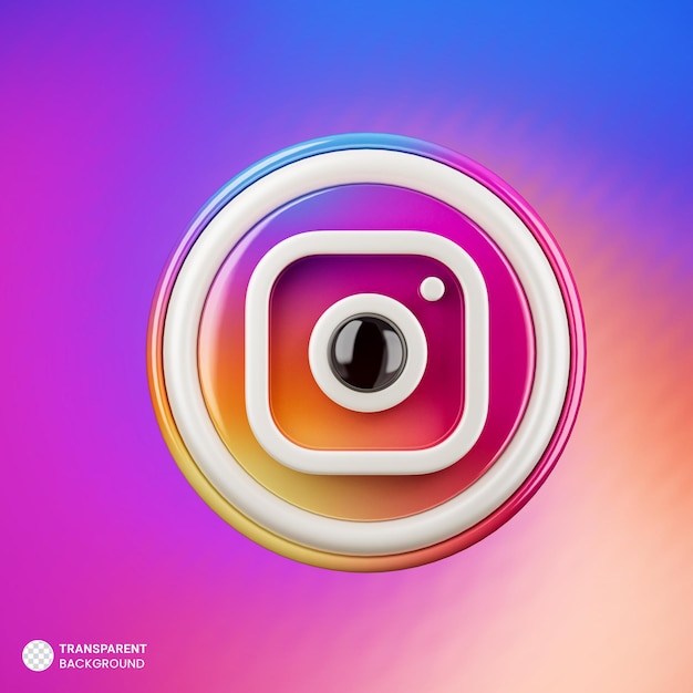 Free PSD glowing instagram logo icon isolated