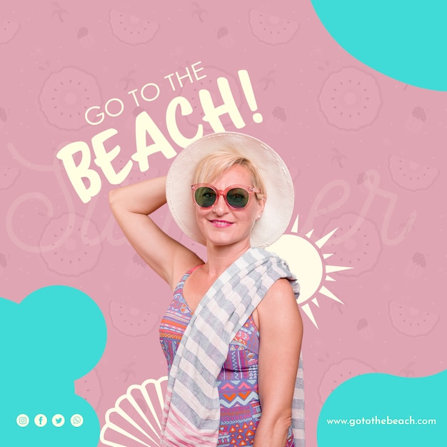 Free PSD go to the beach template