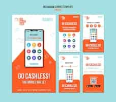 Free PSD go cashless instagram stories template