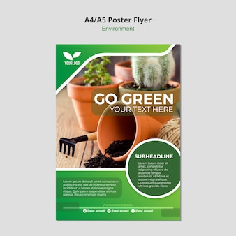 Go green environmental poster template